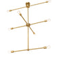 Meyda Lighting Pronograde 44" 8-Light Brushed Brass Pendant Light