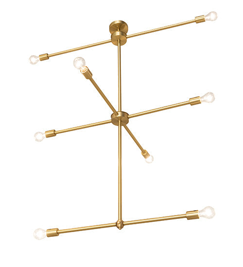 Meyda Lighting Pronograde 44" 8-Light Brushed Brass Pendant Light