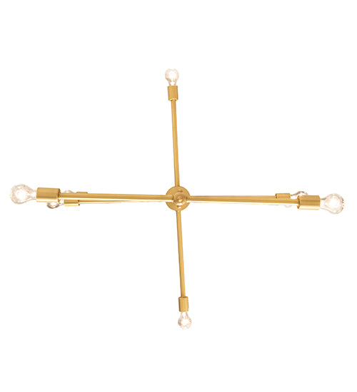 Meyda Lighting Pronograde 44" 8-Light Brushed Brass Pendant Light