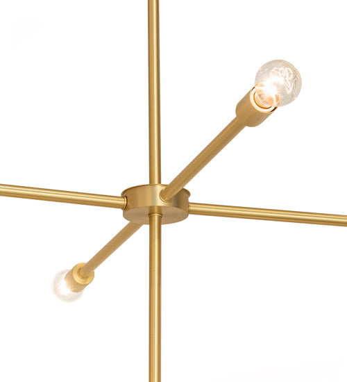 Meyda Lighting Pronograde 44" 8-Light Brushed Brass Pendant Light