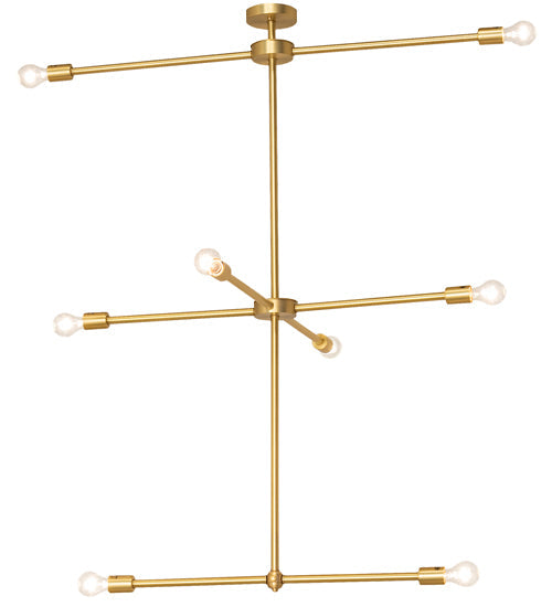 Meyda Lighting Pronograde 44" 8-Light Brushed Brass Pendant Light