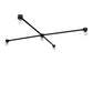 Meyda Lighting Pronograde 96"Sq 5-Light Solar Black Jack Flush Mount Light With Clear Shade Glass