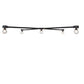 Meyda Lighting Pronograde 96"Sq 5-Light Solar Black Jack Flush Mount Light With Clear Shade Glass