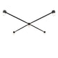 Meyda Lighting Pronograde 96"Sq 5-Light Solar Black Jack Flush Mount Light With Clear Shade Glass