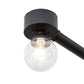 Meyda Lighting Pronograde 96"Sq 5-Light Solar Black Jack Flush Mount Light With Clear Shade Glass