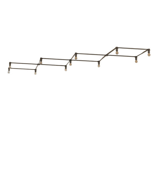 Meyda Lighting Pronograde Jack 172" 11-Light Satin Titanium Gold Corridor Flush Mount Light