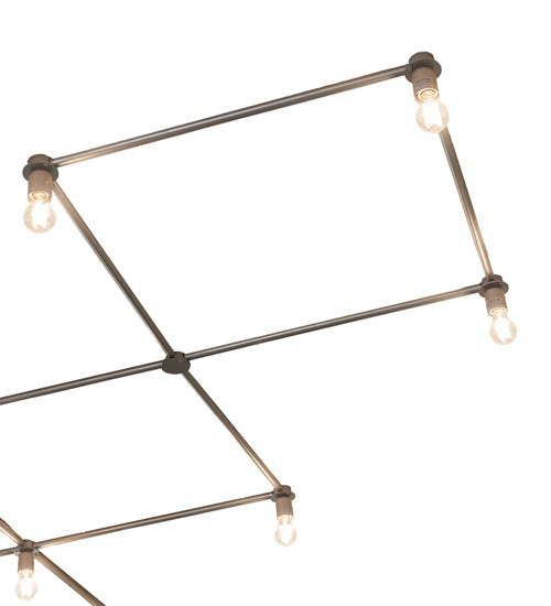 Meyda Lighting Pronograde Jack 172" 11-Light Satin Titanium Gold Corridor Flush Mount Light