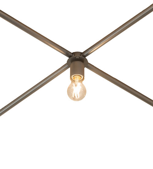 Meyda Lighting Pronograde Jack 172" 11-Light Satin Titanium Gold Corridor Flush Mount Light