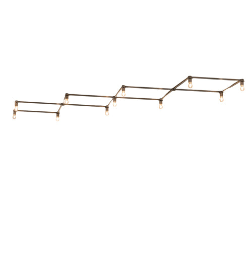 Meyda Lighting Pronograde Jack 172" 11-Light Satin Titanium Gold Corridor Flush Mount Light