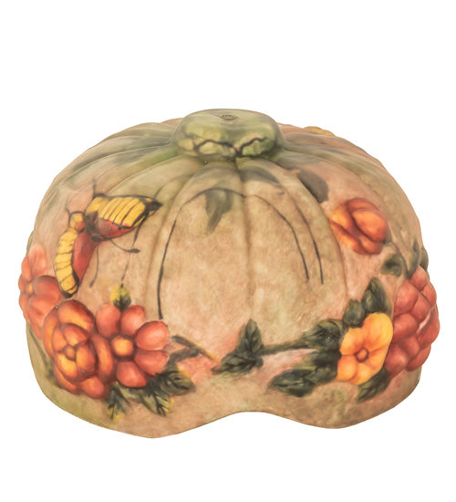 Meyda Lighting Puffy 13" Butterfly & Flowers Multi-Colored Shade Glass