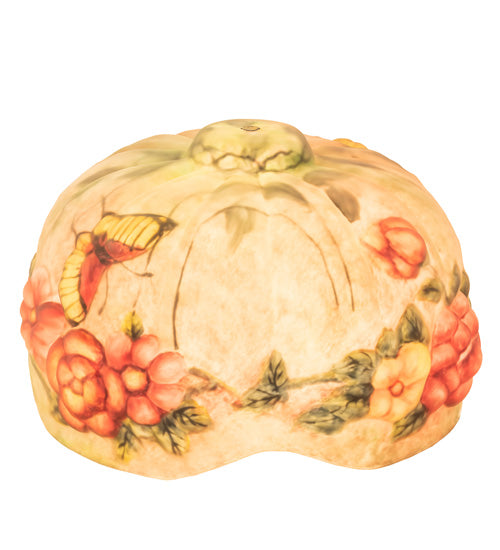 Meyda Lighting Puffy 13" Butterfly & Flowers Multi-Colored Shade Glass