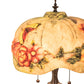 Meyda Lighting Puffy 25" 2-Light Mahogany Bronze Butterfly & Flowers Table Lamp With Multi-Colored Shade Glass