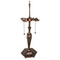 Meyda Lighting Puffy 25" 2-Light Mahogany Bronze Butterfly & Flowers Table Lamp With Multi-Colored Shade Glass