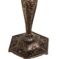 Meyda Lighting Puffy 25" 2-Light Mahogany Bronze Butterfly & Flowers Table Lamp With Multi-Colored Shade Glass