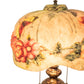 Meyda Lighting Puffy 27" 2-Light Gold & Silver Butterfly & Flowers Table Lamp With Multi-Colored Shade Glass
