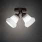 Meyda Lighting Puffy Rose 12" 2-Light Mahogany Bronze Flush Mount Light With White Shade Glass
