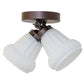 Meyda Lighting Puffy Rose 12" 2-Light Mahogany Bronze Flush Mount Light With White Shade Glass