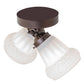 Meyda Lighting Puffy Rose 12" 2-Light Mahogany Bronze Flush Mount Light With White Shade Glass