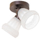 Meyda Lighting Puffy Rose 12" 2-Light Mahogany Bronze Flush Mount Light With White Shade Glass