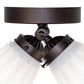 Meyda Lighting Puffy Rose 12" 2-Light Mahogany Bronze Flush Mount Light With White Shade Glass
