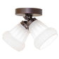 Meyda Lighting Puffy Rose 12" 2-Light Mahogany Bronze Flush Mount Light With White Shade Glass