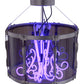 Meyda Lighting Purple Haze 26" 6-Light LED Nickel Pendant Light With Smoke Idalight Shade Glass