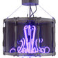 Meyda Lighting Purple Haze 26" 6-Light LED Nickel Pendant Light With Smoke Idalight Shade Glass