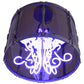 Meyda Lighting Purple Haze 26" 6-Light LED Nickel Pendant Light With Smoke Idalight Shade Glass
