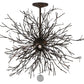 Meyda Lighting Pussy Willow 36" 20-Light Cafe Noir & Rust Pendant Light