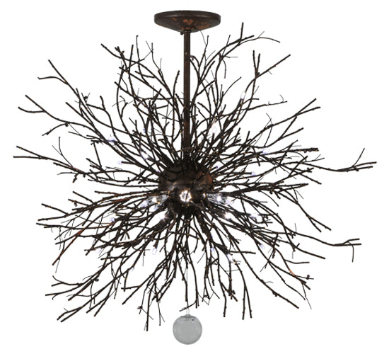 Meyda Lighting Pussy Willow 36" 20-Light Cafe Noir & Rust Pendant Light