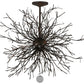 Meyda Lighting Pussy Willow 36" 20-Light Cafe Noir & Rust Pendant Light