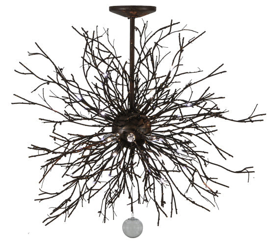 Meyda Lighting Pussy Willow 36" 20-Light Cafe Noir & Rust Pendant Light