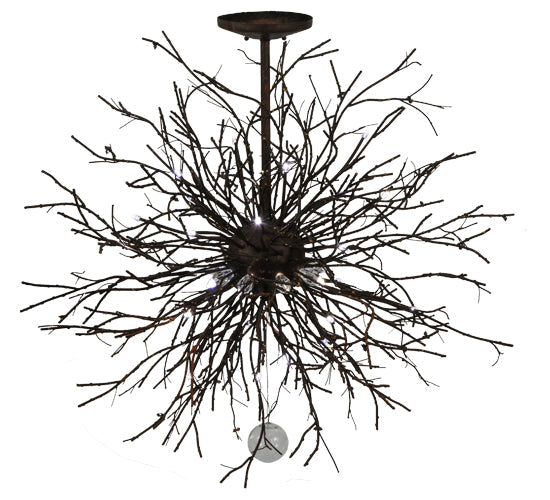Meyda Lighting Pussy Willow 36" 20-Light Cafe Noir & Rust Pendant Light