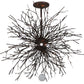 Meyda Lighting Pussy Willow 36" 20-Light Cafe Noir & Rust Pendant Light
