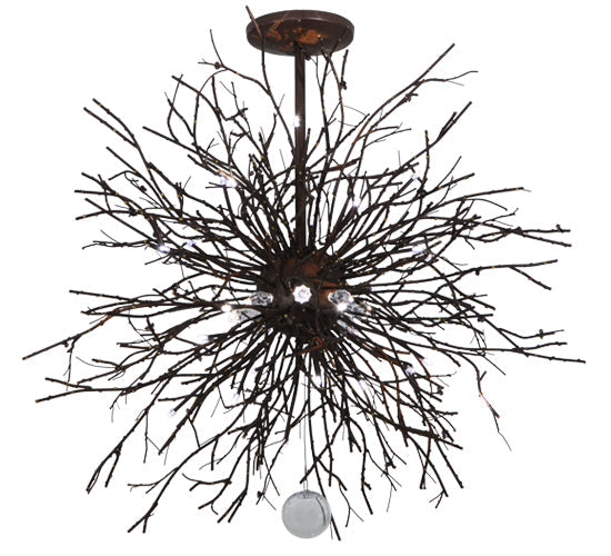 Meyda Lighting Pussy Willow 36" 20-Light Cafe Noir & Rust Pendant Light