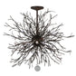 Meyda Lighting Pussy Willow 36" 20-Light Cafe Noir & Rust Pendant Light