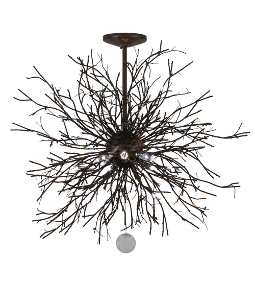 Meyda Lighting Pussy Willow 36" 20-Light Cafe Noir & Rust Pendant Light