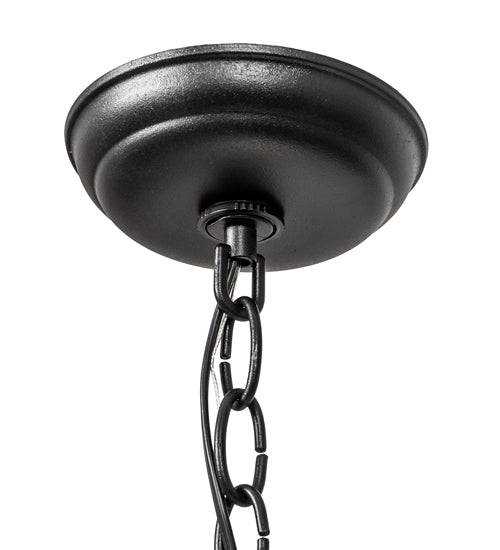 Meyda Lighting Putrelo 10" Old Wrought Iron Pendant Light With Contrail Mist Idalight Shade