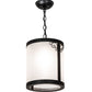 Meyda Lighting Putrelo 10" Old Wrought Iron Pendant Light With Contrail Mist Idalight Shade