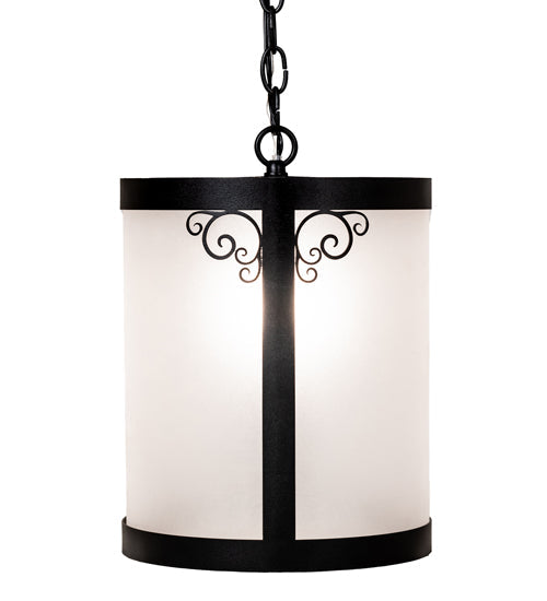 Meyda Lighting Putrelo 10" Old Wrought Iron Pendant Light With Contrail Mist Idalight Shade
