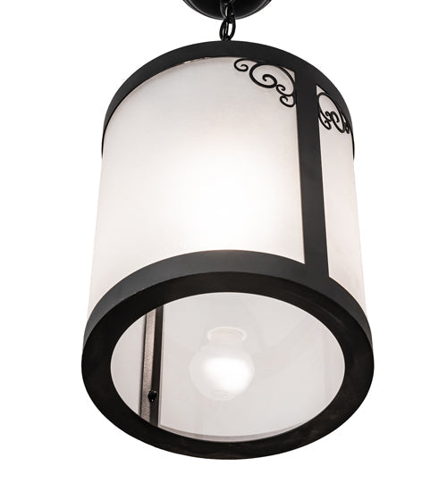 Meyda Lighting Putrelo 10" Old Wrought Iron Pendant Light With Contrail Mist Idalight Shade