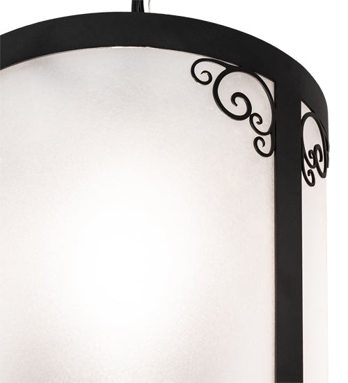 Meyda Lighting Putrelo 10" Old Wrought Iron Pendant Light With Contrail Mist Idalight Shade