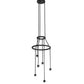 Meyda Lighting Putrelo 24" 6-Light Old Wrought Iron Cascading Chandelier With Contrail Mist Idalight Shade