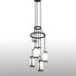 Meyda Lighting Putrelo 24" 6-Light Old Wrought Iron Cascading Chandelier With Contrail Mist Idalight Shade