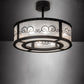Meyda Lighting Putrelo 28" 8-Light Old Wrought Iron Pendant Light With Contrail Mist Idalight Shade