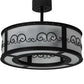 Meyda Lighting Putrelo 28" 8-Light Old Wrought Iron Pendant Light With Contrail Mist Idalight Shade