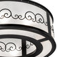 Meyda Lighting Putrelo 28" 8-Light Old Wrought Iron Pendant Light With Contrail Mist Idalight Shade