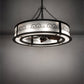 Meyda Lighting Putrelo 45" 16-Light Old Wrought Iron Chandelier With Contrail Mist Idalight Shade and Fan