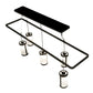 Meyda Lighting Putrelo 78" 5-Light Old Wrought Iron Oblong Chandelier With Contrail Mist Idalight Shade