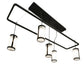 Meyda Lighting Putrelo 78" 5-Light Old Wrought Iron Oblong Chandelier With Contrail Mist Idalight Shade